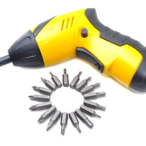 Rechargeable electric screwdriver isolated on white background