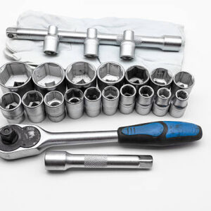 For chrome socket wrench. isolated on white background