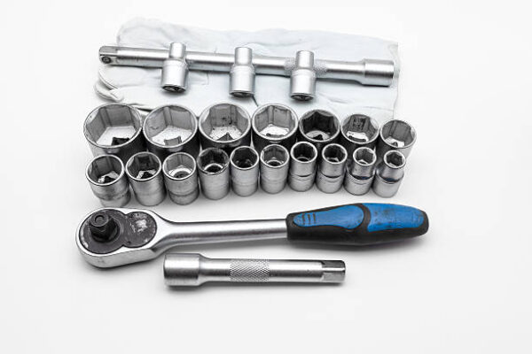 For chrome socket wrench. isolated on white background