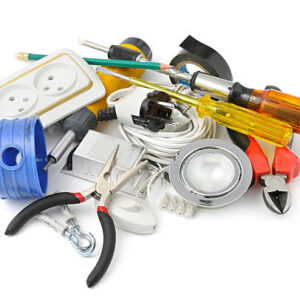 Collection tools on white background