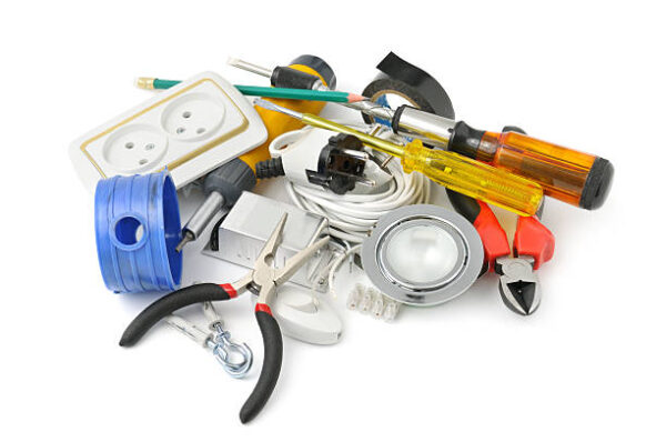 Collection tools on white background